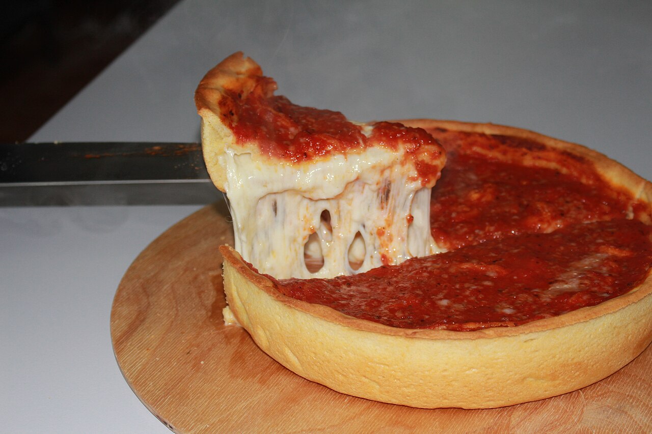 Deep-dish pizza
