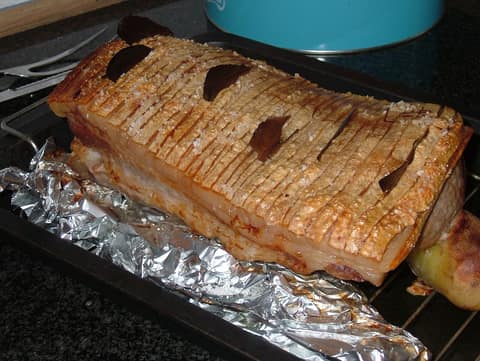 Roast pork with crackling